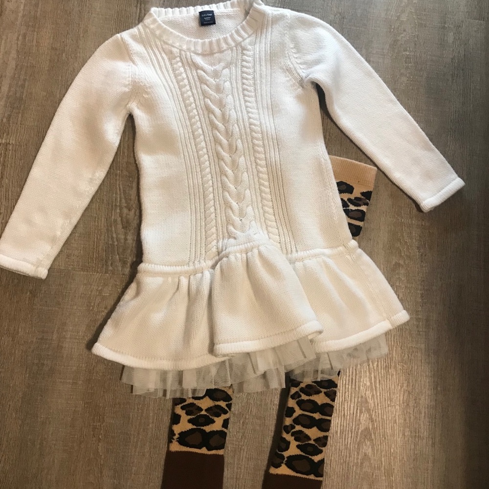 Baby Gap sweater & cheetah-print leggings